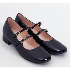 Bailarinas tacón tiras Corigan Black negro 1