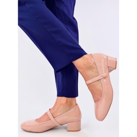 Bailarinas de tacón Weinis Nude charol beige 2