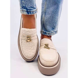 Anisha Mocasín plataforma beige con borreguito 2