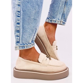 Anisha Mocasín plataforma beige con borreguito 4