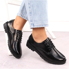 Zapatos con cordones mujer piel negros Filippo DP6431 5