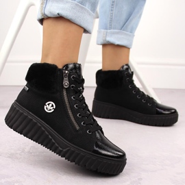Botas cuña mujer impermeables negras Rieker N2505-00 negro 12