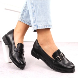 Zapatos señores de mujer con adorno, negro Potocki 12425 5