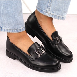 Zapatos señores de mujer con adorno, negro Potocki 12425 7