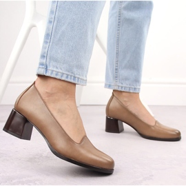 Zapatos tacón mujer beige Potocki 12545 5