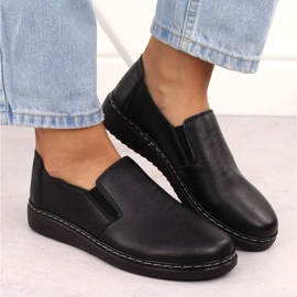 Zapatos cómodos sin cordones para mujer, negros Unisoft 5932 6