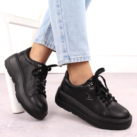 Zapatos de mujer de piel negra con plataforma Filippo DP6382 negro 5