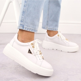 Zapatos de mujer blancos de piel con plataforma Filippo DP6382 5