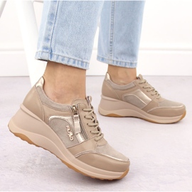 Zapatos cuña mujer piel beige Filippo DP6434 6