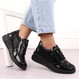 Zapatos cuña mujer piel negra Filippo DP6352 negro 5