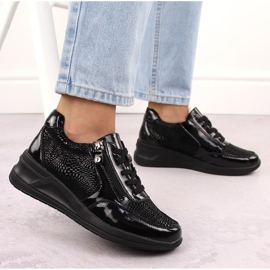 Zapatos cuña mujer piel negra Filippo DP6352 negro 6