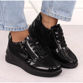 Zapatos cuña mujer piel negra Filippo DP6352 negro 7