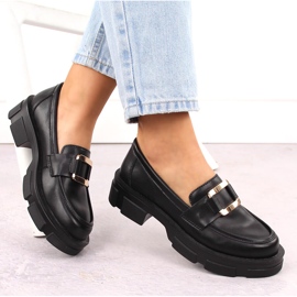 Zapatos de piel, mocasines negros de mujer Filippo DP6099 5