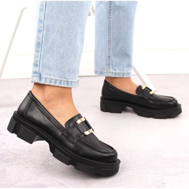 Zapatos de piel, mocasines negros de mujer Filippo DP6099 6