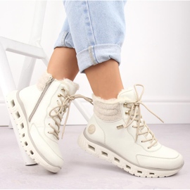 Botas deportivas aislantes para mujer, blancas, Rieker M6010-80 blanco 13