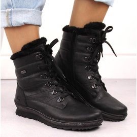 Botas de mujer de piel con aislamiento negro Remonte R8480-01 12