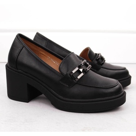 Zapatos de mujer Vinceza negros de tacón con cadena 2