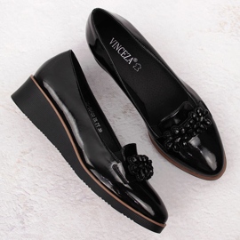 Zapatos mujer charol con adorno negro Vinceza 58400 4