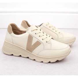 Deportivas cuña mujer piel beige Vinceza 7918 2 Deportivas cuña mujer piel beige Vinceza 7918 2