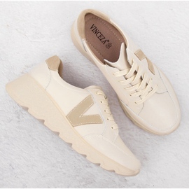 Deportivas cuña mujer piel beige Vinceza 7918 3