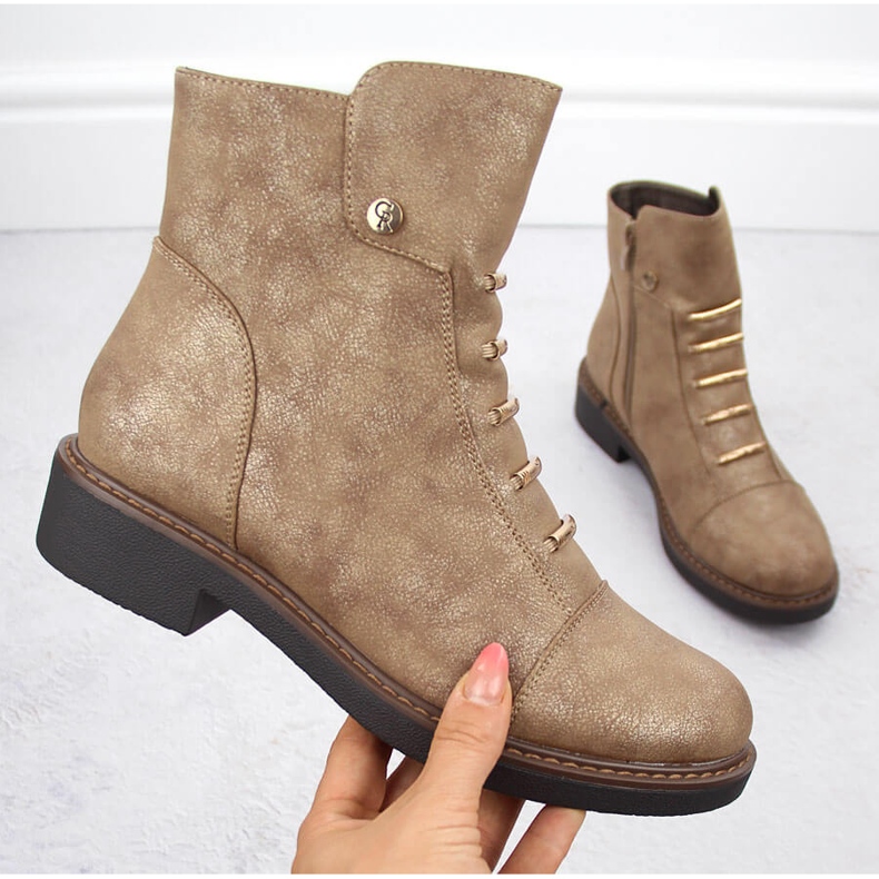 Botines aislantes dorados para mujer Jezzi ASA252-5 1