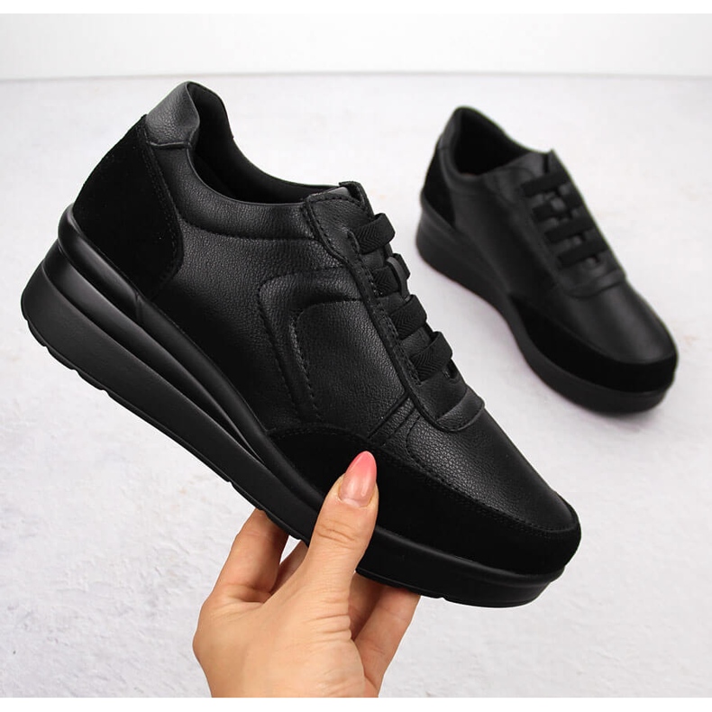 Deportivas cuña mujer piel negro Sergio Leone PB236-S 1 Deportivas cuña mujer piel negro Sergio Leone PB236-S 1
