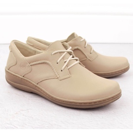 Zapatos cómodos mujer piel beige Helios 715 2