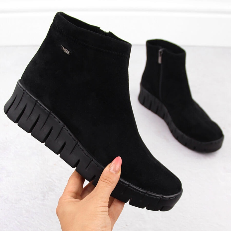 Botas mujer piel serraje negra Helios 506P negro 1