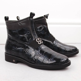 Botines de mujer en charol, negro, Potocki 12544 2