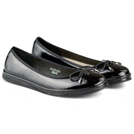 Bailarinas de mujer charol negro con plantilla de piel, zapatos cómodos de mujer 1 Bailarinas de mujer charol negro con plantilla de piel, zapatos cómodos de mujer 1