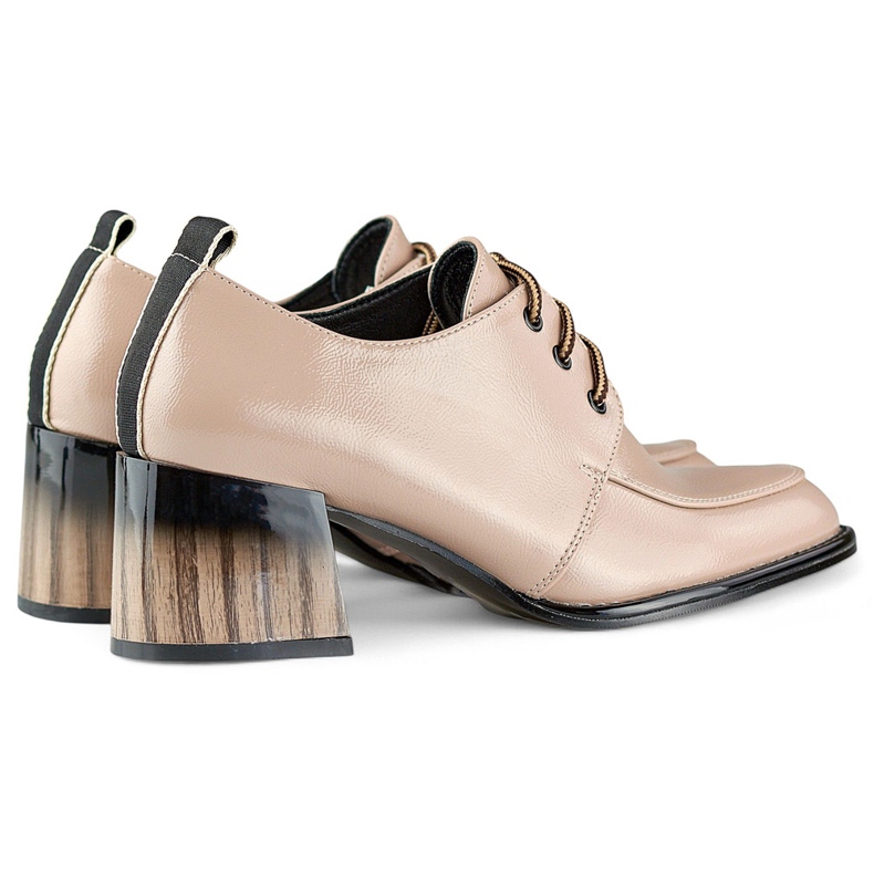 Botines beige lacados con tacón rojo, zapatos elegantes de mujer 1 Botines beige lacados con tacón rojo, zapatos elegantes de mujer 1