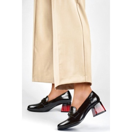 Zapatos de salón de charol negro para mujer con tacón alto, zapatos de mujer 4