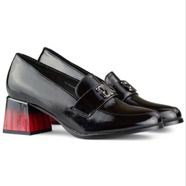 Zapatos de salón de charol negro para mujer con tacón alto, zapatos de mujer 1