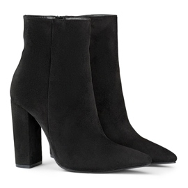Botines de mujer negros de punta con tacón alto 1