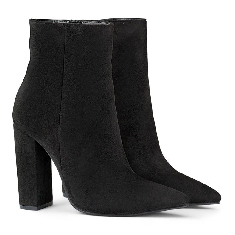 Botines de mujer negros de punta con tacón alto 1 Botines de mujer negros de punta con tacón alto 1