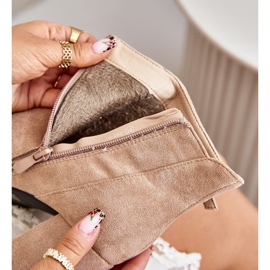 Botines de mujer aislantes con puntera en punta y tacón alto, Beige Laoreina 2 Botines de mujer aislantes con puntera en punta y tacón alto, Beige Laoreina 2