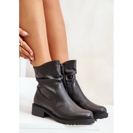 Botines Cálidos Mujer Piel Con Arrugas, Negro Vinceza 66714 9