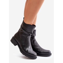 Botines Cálidos Mujer Piel Con Arrugas, Negro Vinceza 66714 1