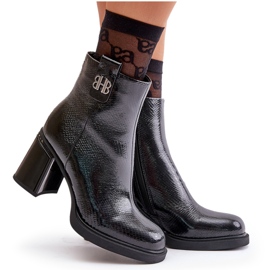 Botas Mujer Serpiente Tacón Alto Piel Natural Negro Vinceza 66670 12