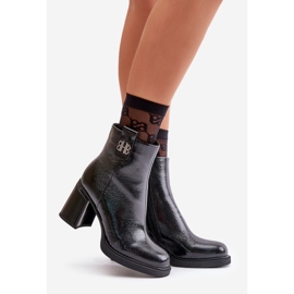 Botas Mujer Serpiente Tacón Alto Piel Natural Negro Vinceza 66670 1