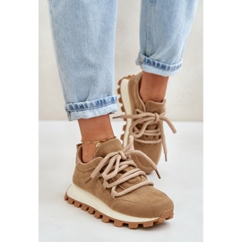 Zapatillas deportivas Deportivas con plataforma en ante ecológico, marrón Riadella beige 3