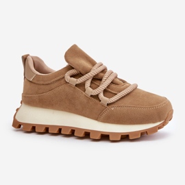 Zapatillas deportivas Deportivas con plataforma en ante ecológico, marrón Riadella beige 4