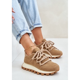 Zapatillas deportivas Deportivas con plataforma en ante ecológico, marrón Riadella beige 6