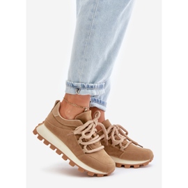 Zapatillas deportivas Deportivas con plataforma en ante ecológico, marrón Riadella beige 1