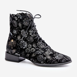 Botas Planas Estampadas Ante Maciejka 06391-01 Negro 6