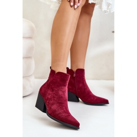 Botas Vaqueras Ante Eco Aislante Con Cremallera, Virtris Burdeos rojo 3