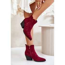 Botas Vaqueras Ante Eco Aislante Con Cremallera, Virtris Burdeos rojo 7
