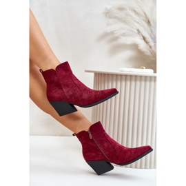 Botas Vaqueras Ante Eco Aislante Con Cremallera, Virtris Burdeos rojo 10