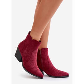 Botas Vaqueras Ante Eco Aislante Con Cremallera, Virtris Burdeos rojo 1 Botas Vaqueras Ante Eco Aislante Con Cremallera, Virtris Burdeos rojo 1