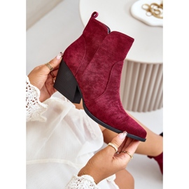 Botas Vaqueras Ante Eco Aislante Con Cremallera, Virtris Burdeos rojo 2